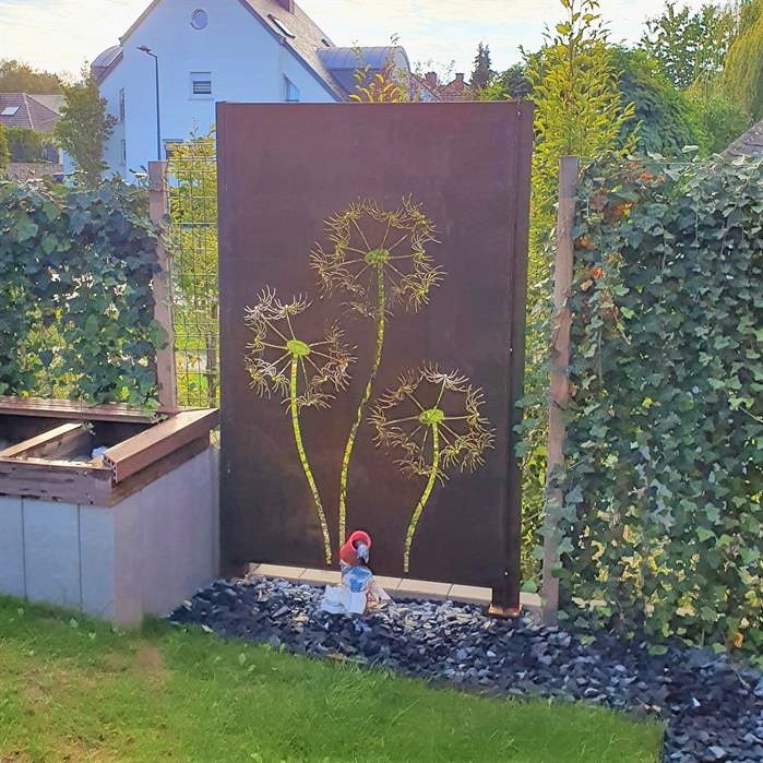 Sichtschutz Paneel aus Cortenstahl - Naturmotive
