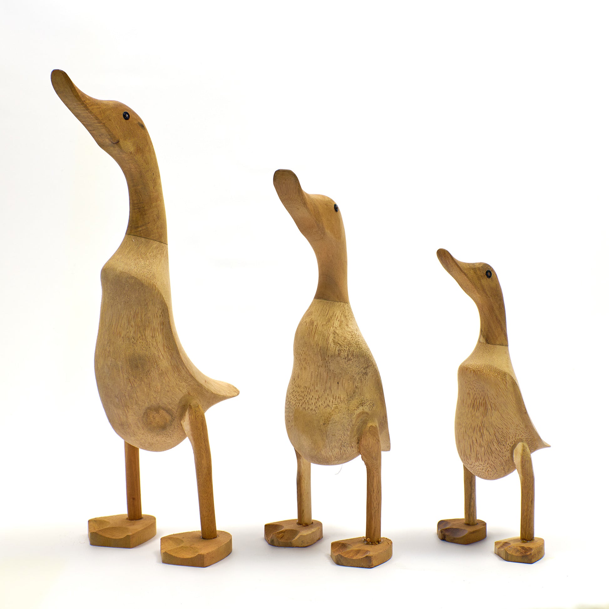Enten aus Bambuswurzel – Handgefertigte Gartendekoration – Bambusbasis