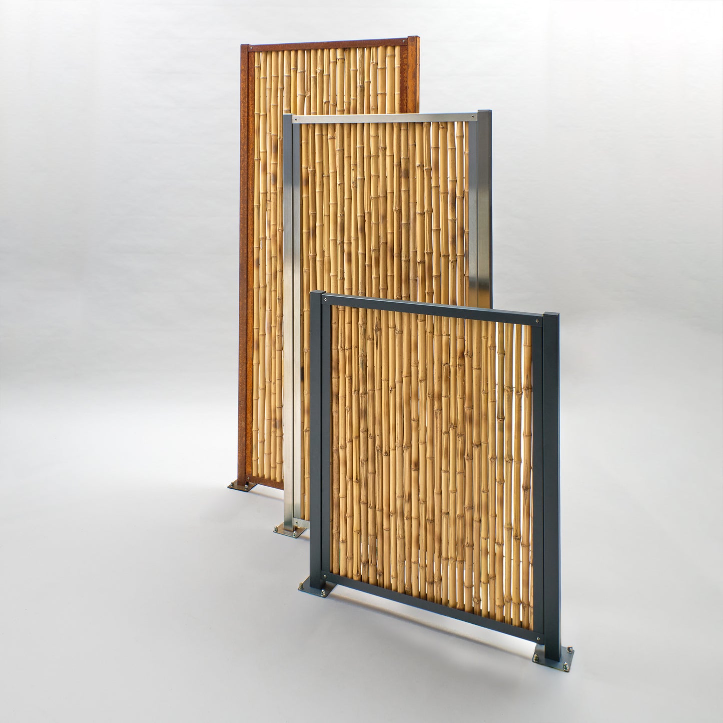 bambus edelstahl Slimline Bambuszaunfeld – Moderner Bambus Sichtschutz – Bambusbasis