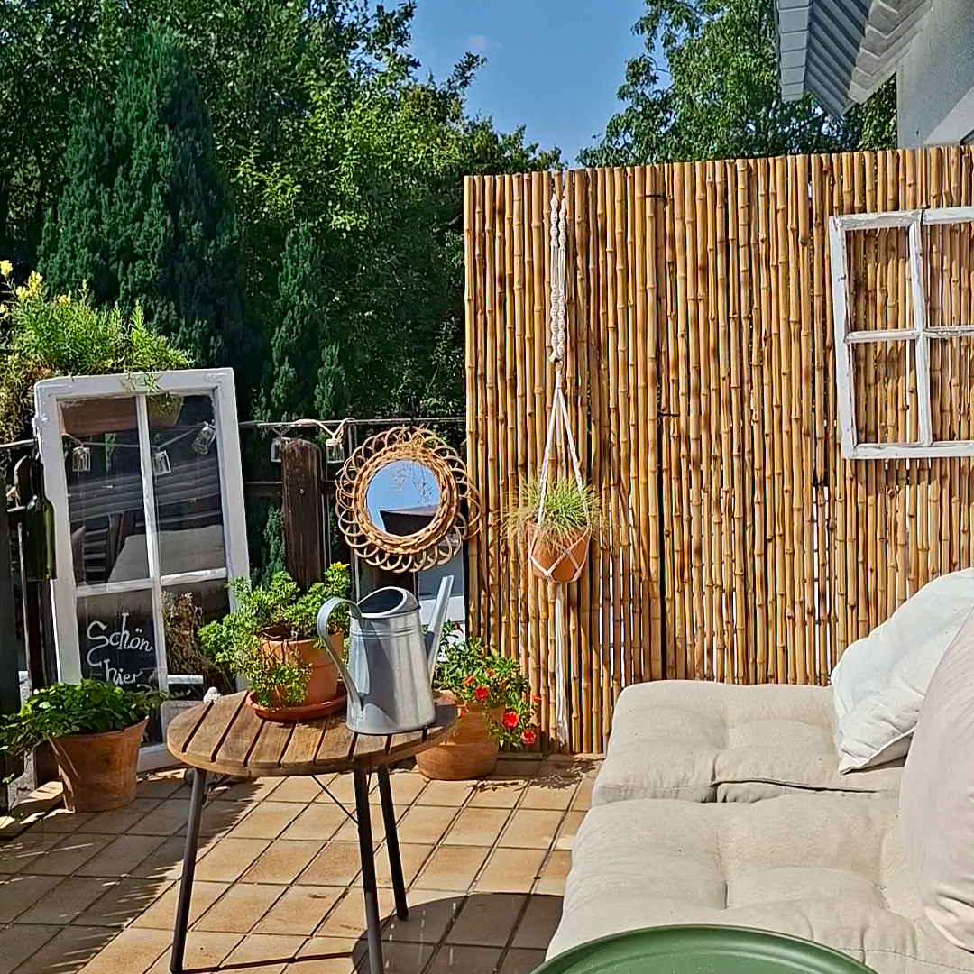 Bambus Rollzaun Cendani – Bambus Sichtschutz für Garten und Terrasse – Bambusbasis