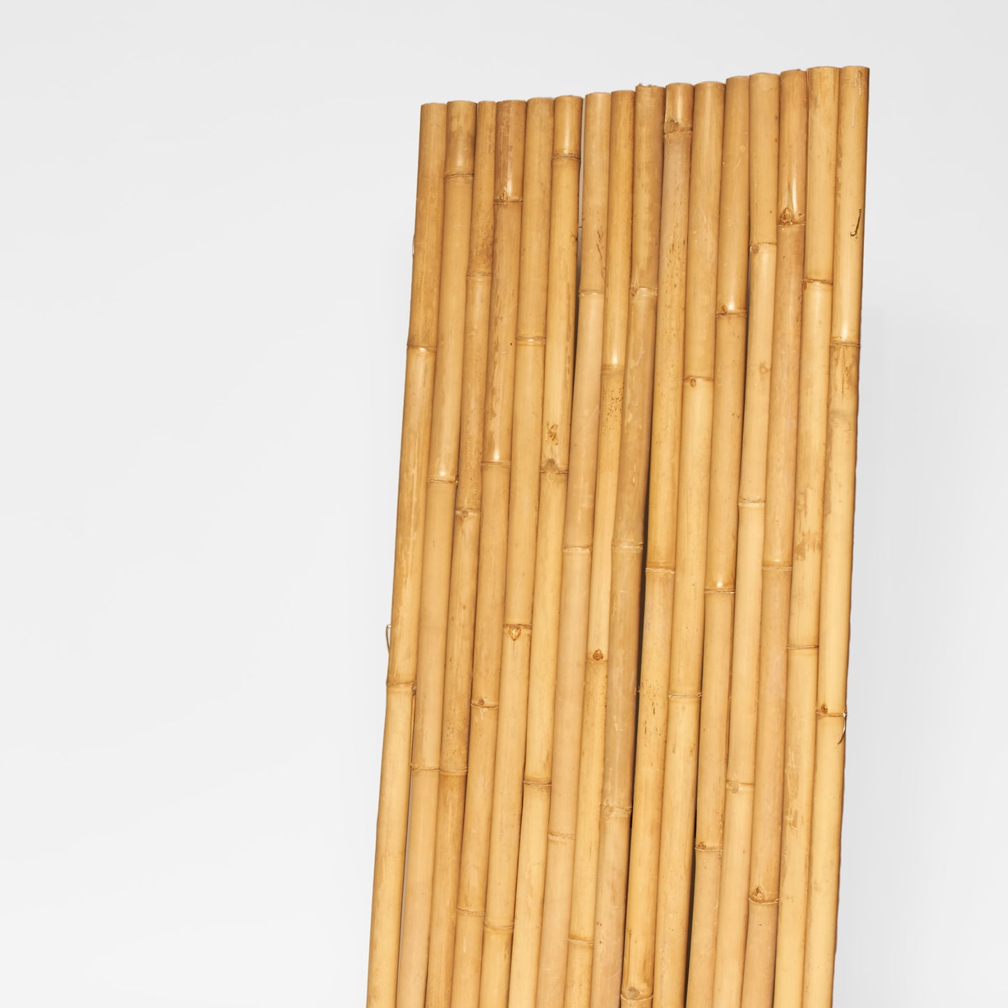 Helle Bambus-Rollmatte / Sichtschutz / Wandverkleidung mit Edelstahl oder verzinktem Draht als Verbund - Produktfoto